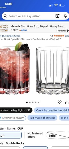 Riedel doppio vetro decorato - doppio,